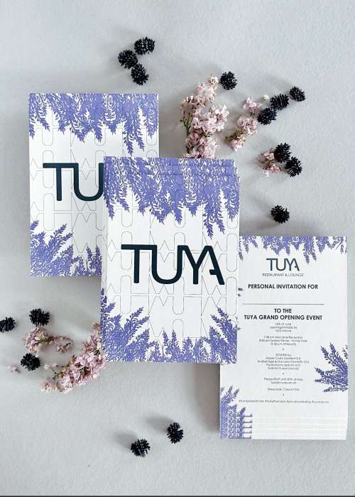 Letterpress Eventeinladung La Tuya Restaurant individuell gestaltet - Einladungskarte