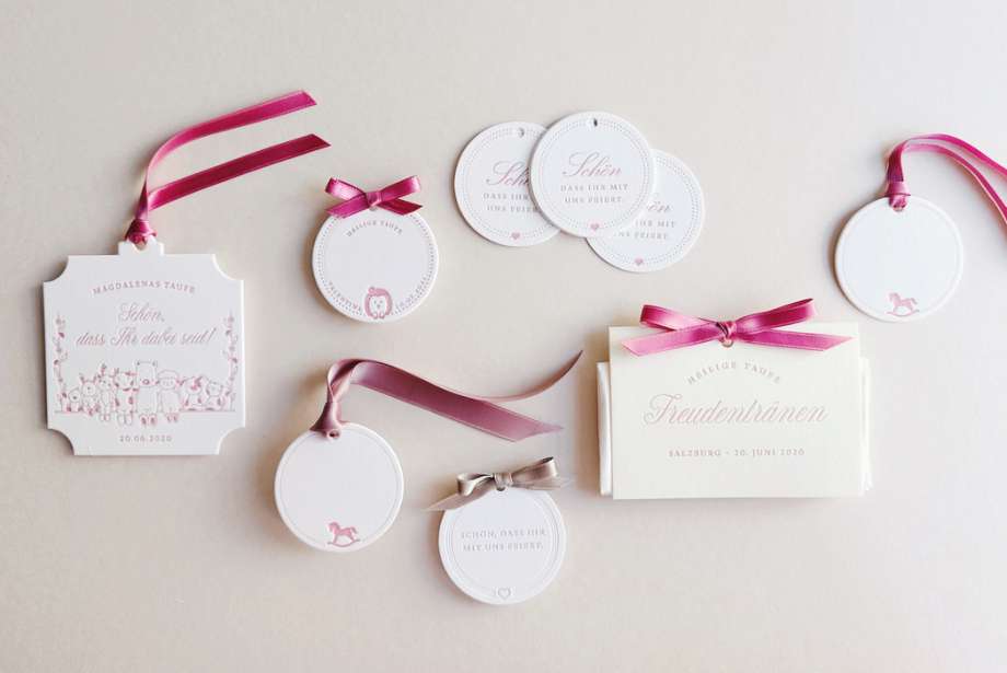 Papier Accessoires, Dankesanhänger, Taschentücher für Freudentränen, Schleifen, Danksagungskarten, Baby & Kids-Papeterie, Letterpress-Tags