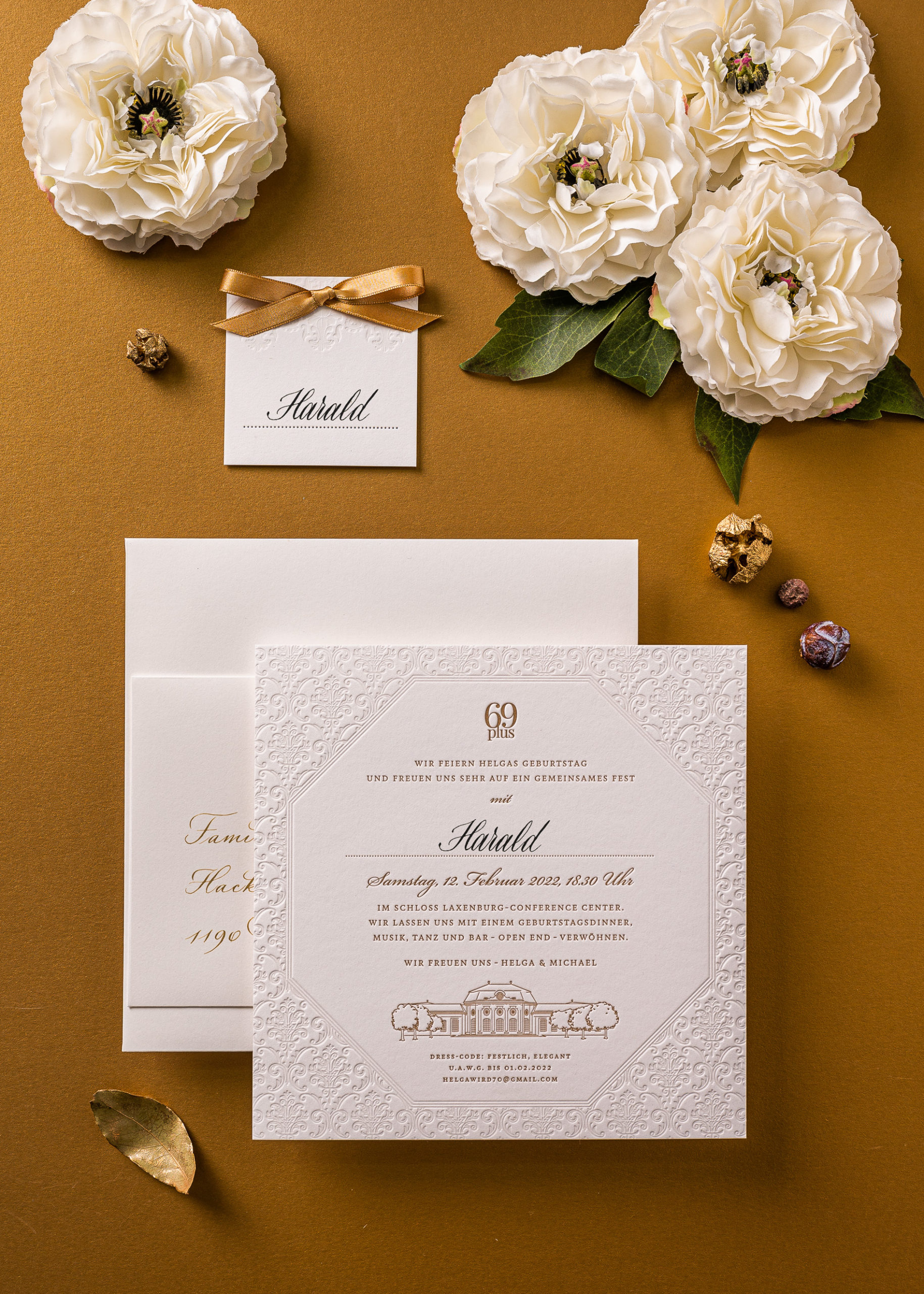 Letterpress Geburtstagseinaldung, runder Geburtstag, Party Feste, großes Format, elegant, quadratisch