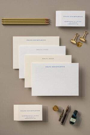 Letterpress Briefset Serifenschrift, gestrichelt